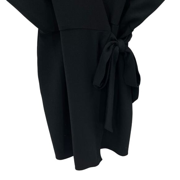 Topshop Preppy Tie Wrap Mini Dress in Black Whimsygoth Dark Witchy Size 2 - Picture 4 of 11